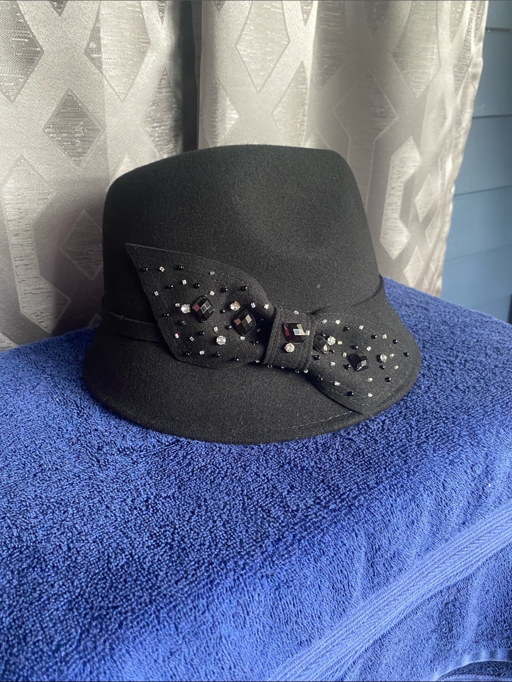 Charming Charlie’s Women’s Black Fedora Hat With Bow Fashion Dress Hat
